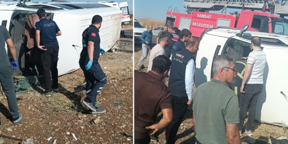 Adıyaman’ın Samsat İlçesinde Kontrolden Çıkan Minibüs Devrildi: 12 Yaralı